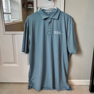 Men's Peter Millar Blue Striped Polo Shirt